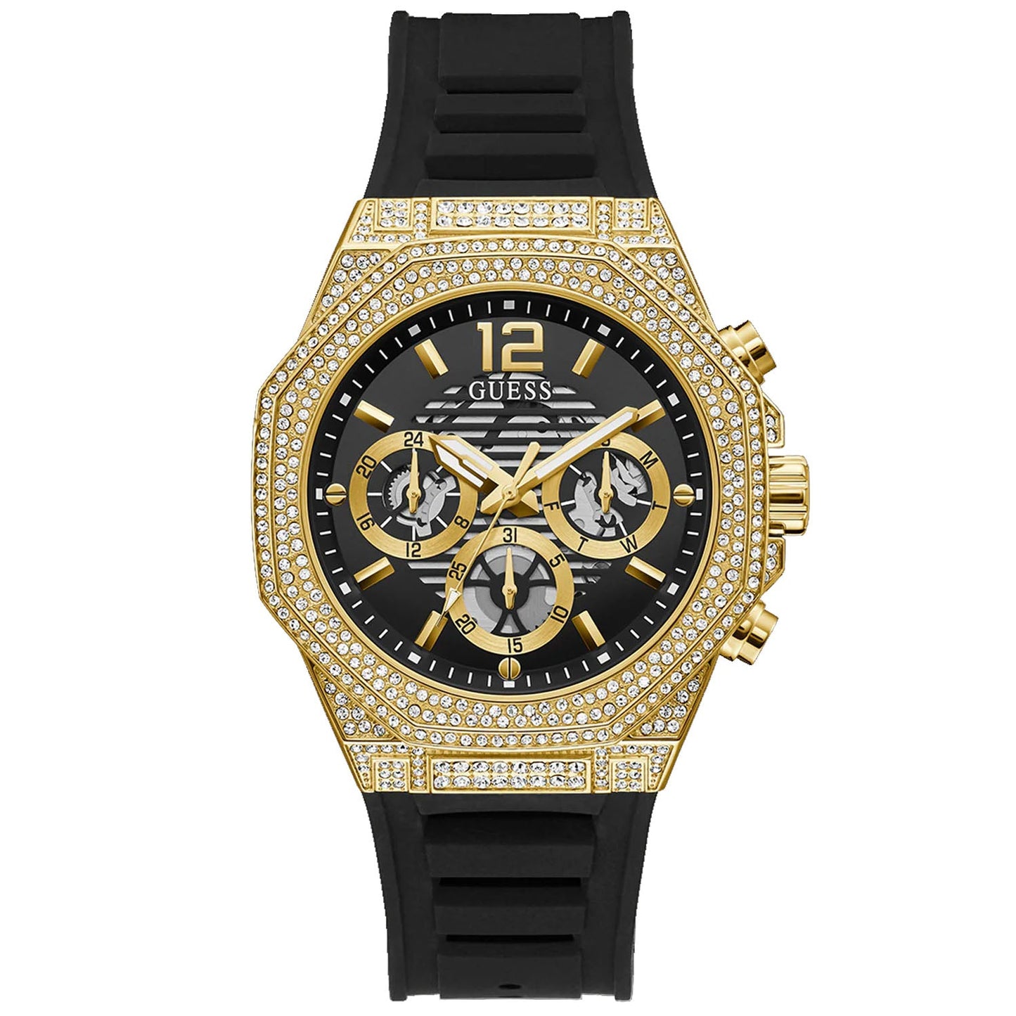 Montre multifonction Guess pour homme Momentum noir et doré