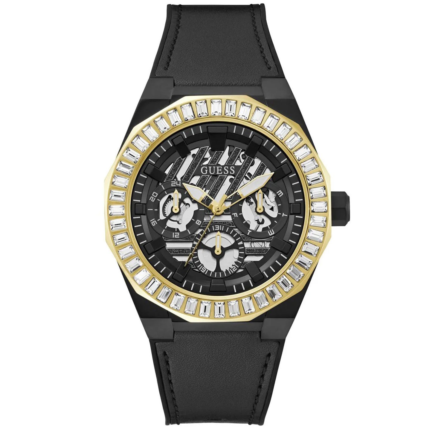 Guess Men's Black Round Dial Analog Watch