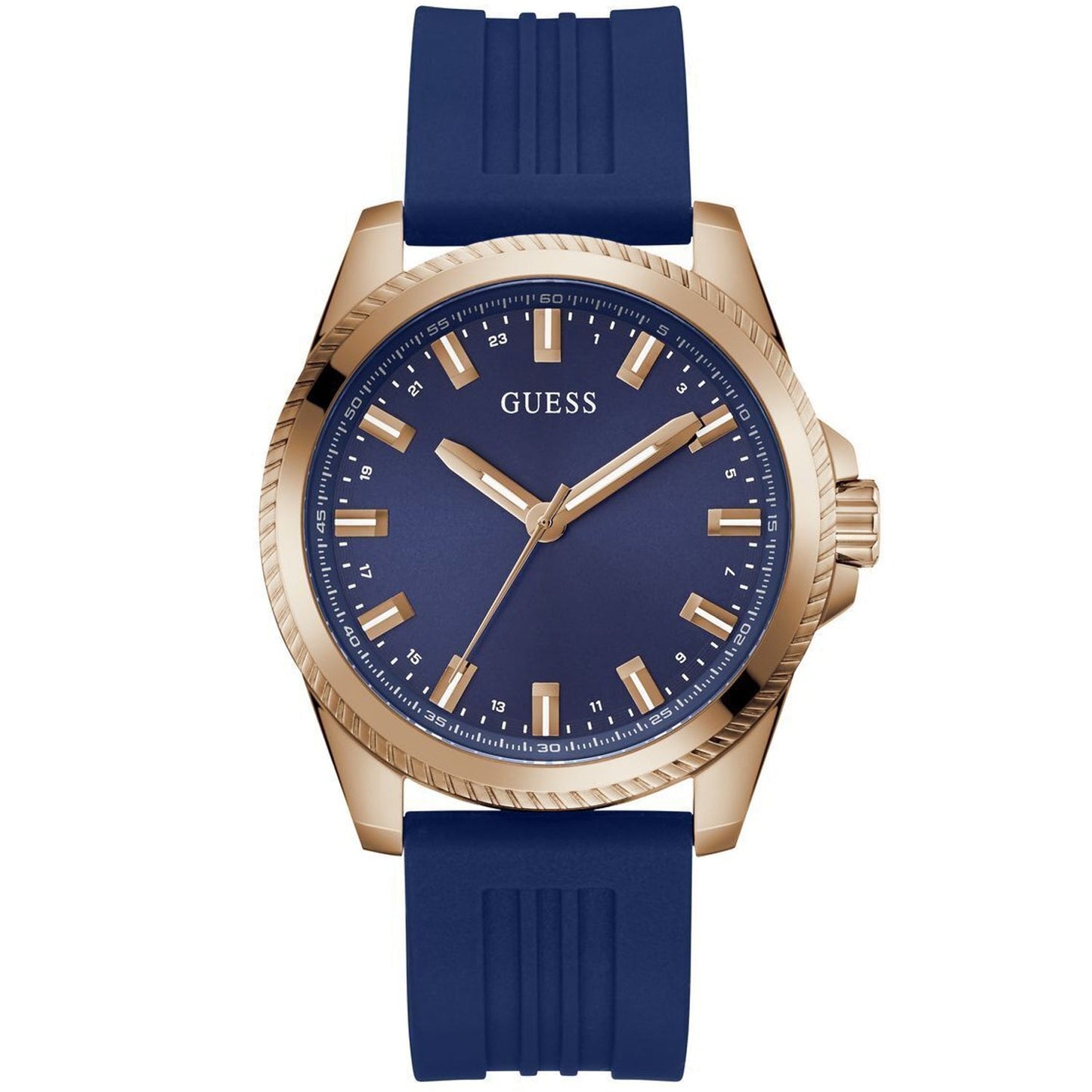 Guess Men's Champ Watch - Blue Dial & Silicone Strap