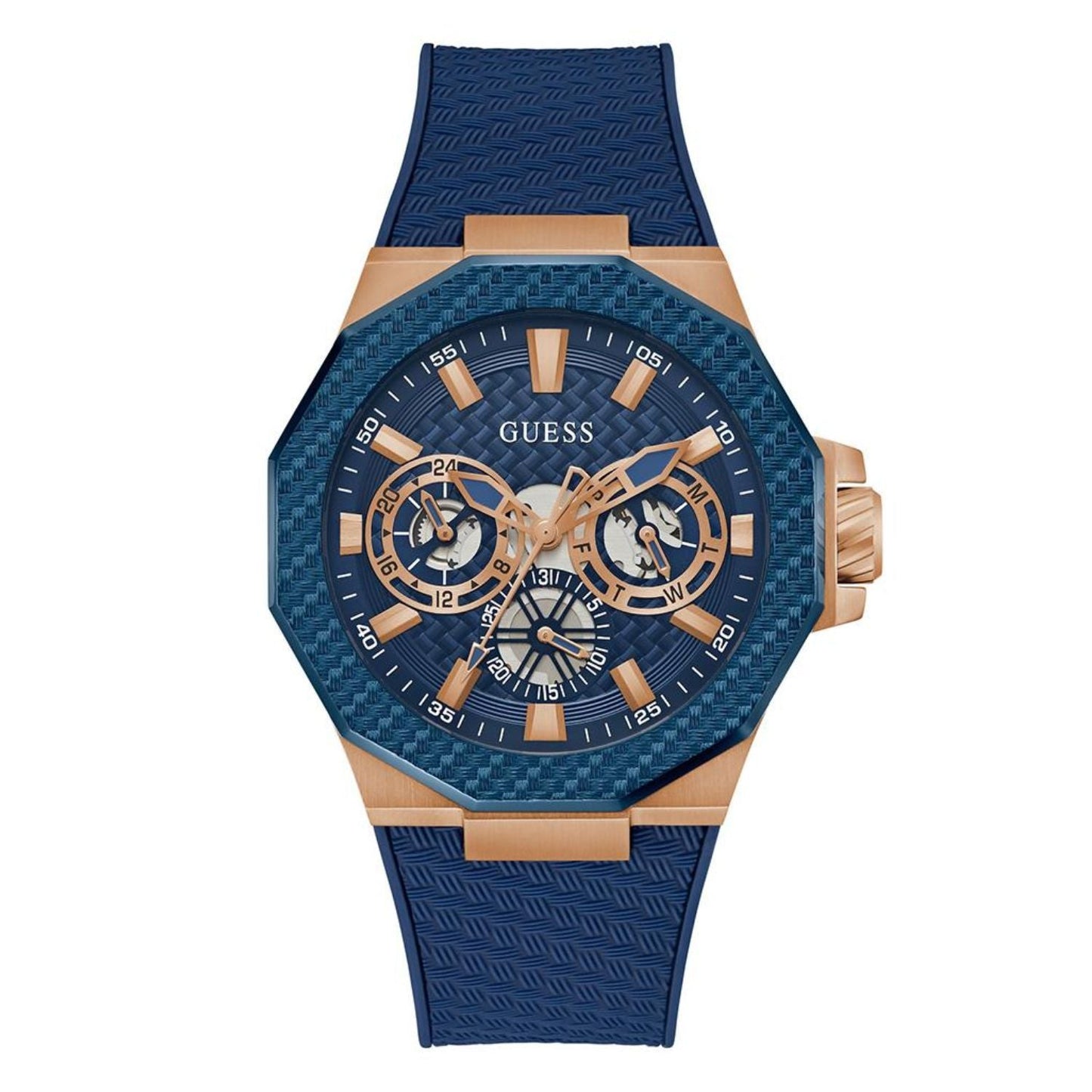 Montre Indy pour homme Guess - Cadran bleu et bracelet en silicone