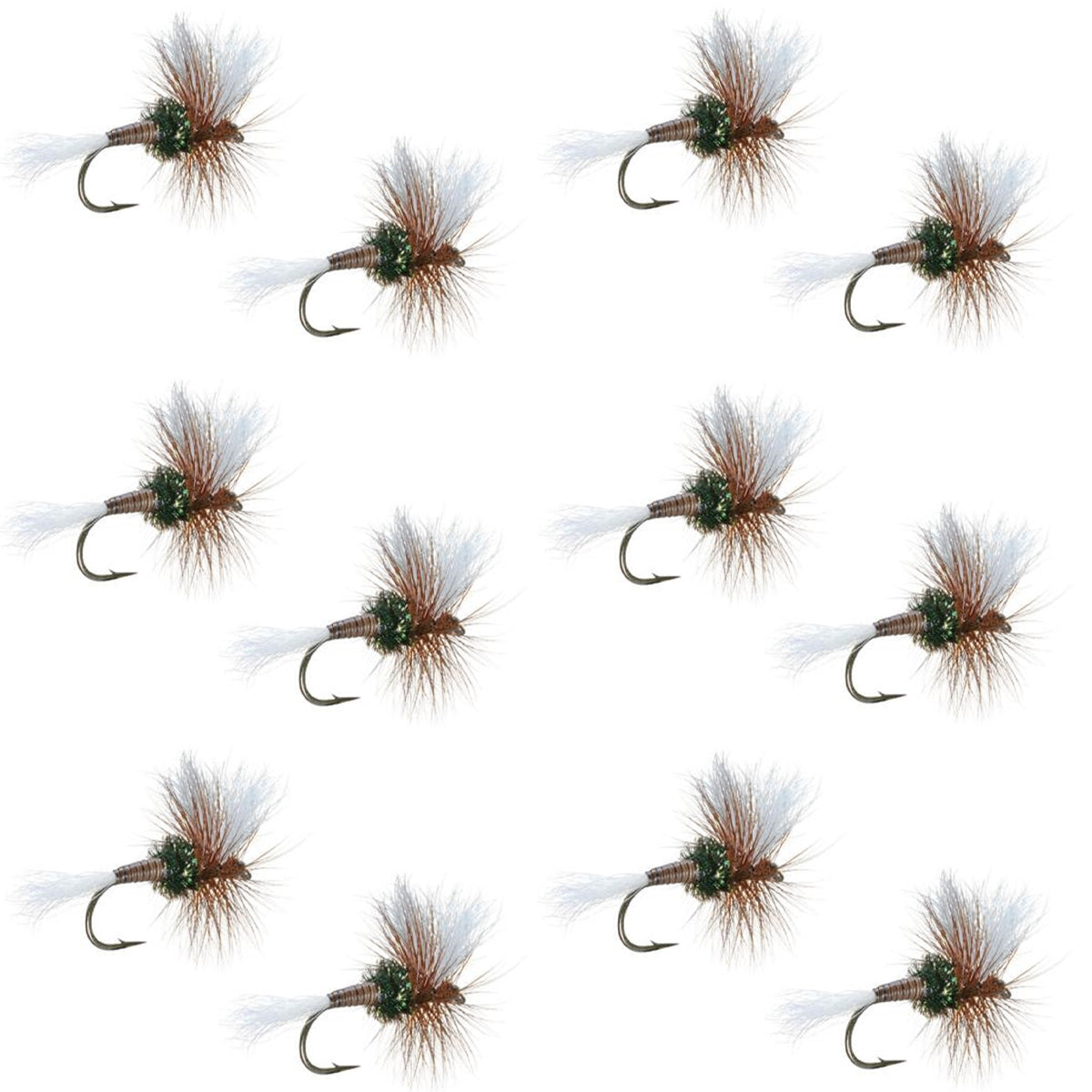 H & L Variant Classic Dry Fly - 12 Premium Size 16 Flies - Korvel