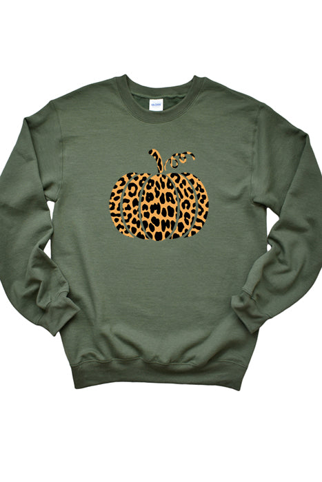 Cozy Leopard Print Pumpkin Sweatshirt - Korvel