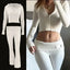 Ensemble de Haut Court à Capuche Tricoté Chic et Pantalons