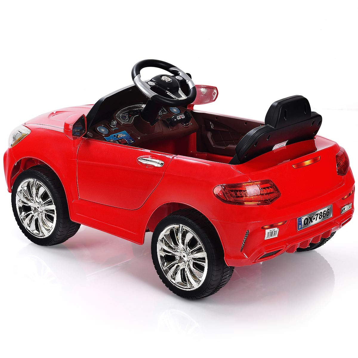 Voiture à batterie télécommandée pour enfants 6V - Rouge