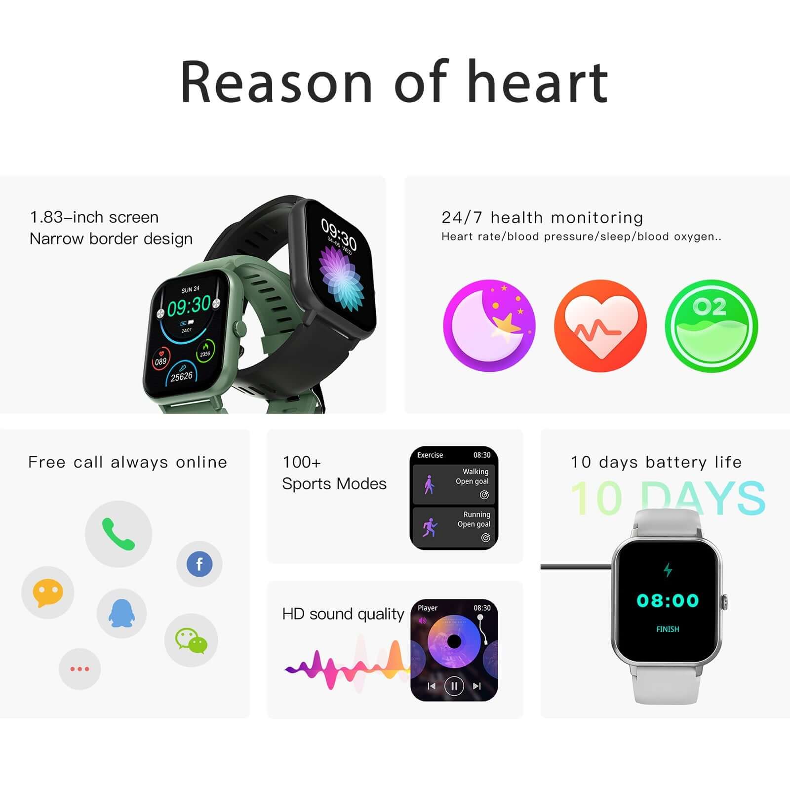 Advanced 1.83" Waterproof Smartwatch with Heart Rate Monitor - Korvel