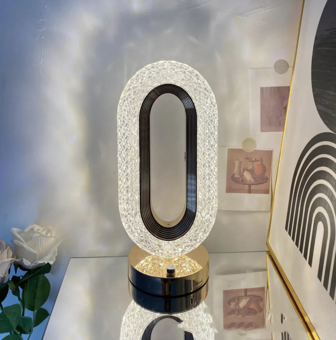 Lámpara de Escritorio Crystal Touch – Decoración de Hogar de Lujo Sutil