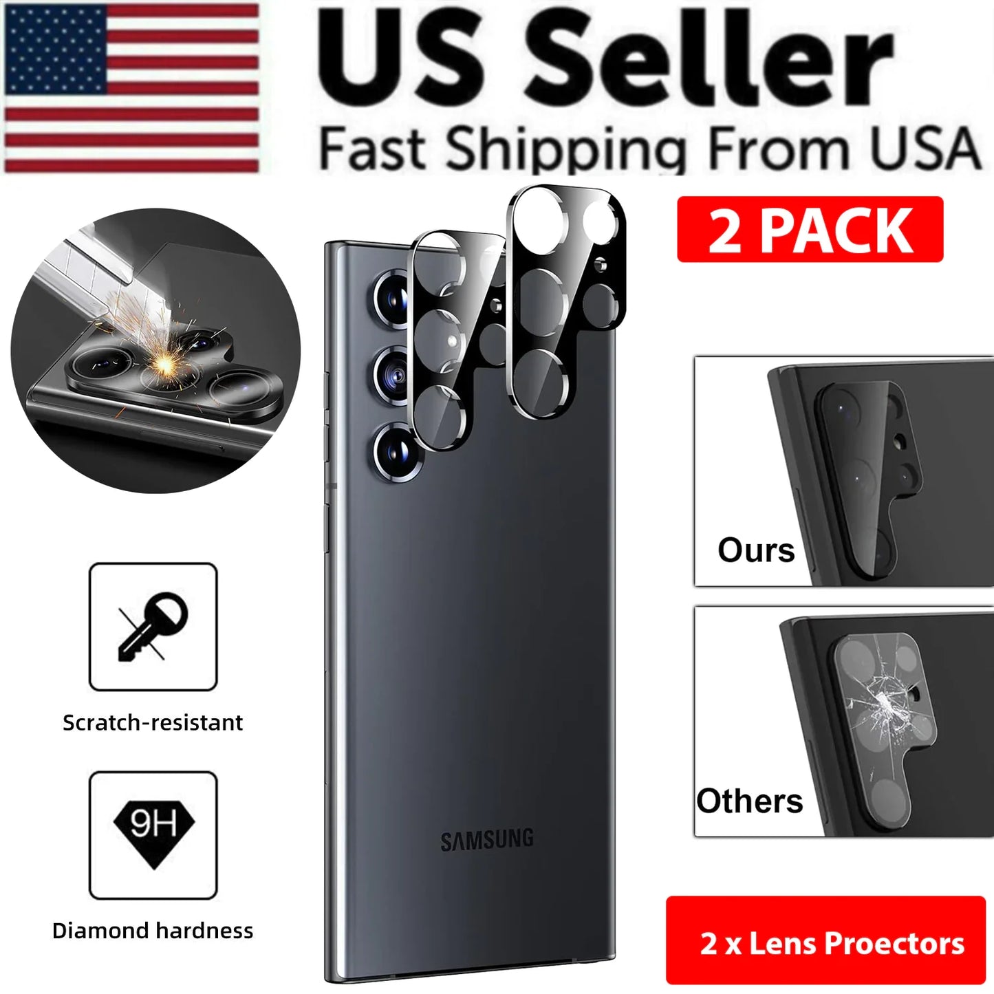 Protector de Pantalla de Vidrio Templado Premium para Samsung S23/S22 Ultra Plus