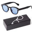 Gafas de sol redondas pequeñas en azul degradado para una protección con estilo