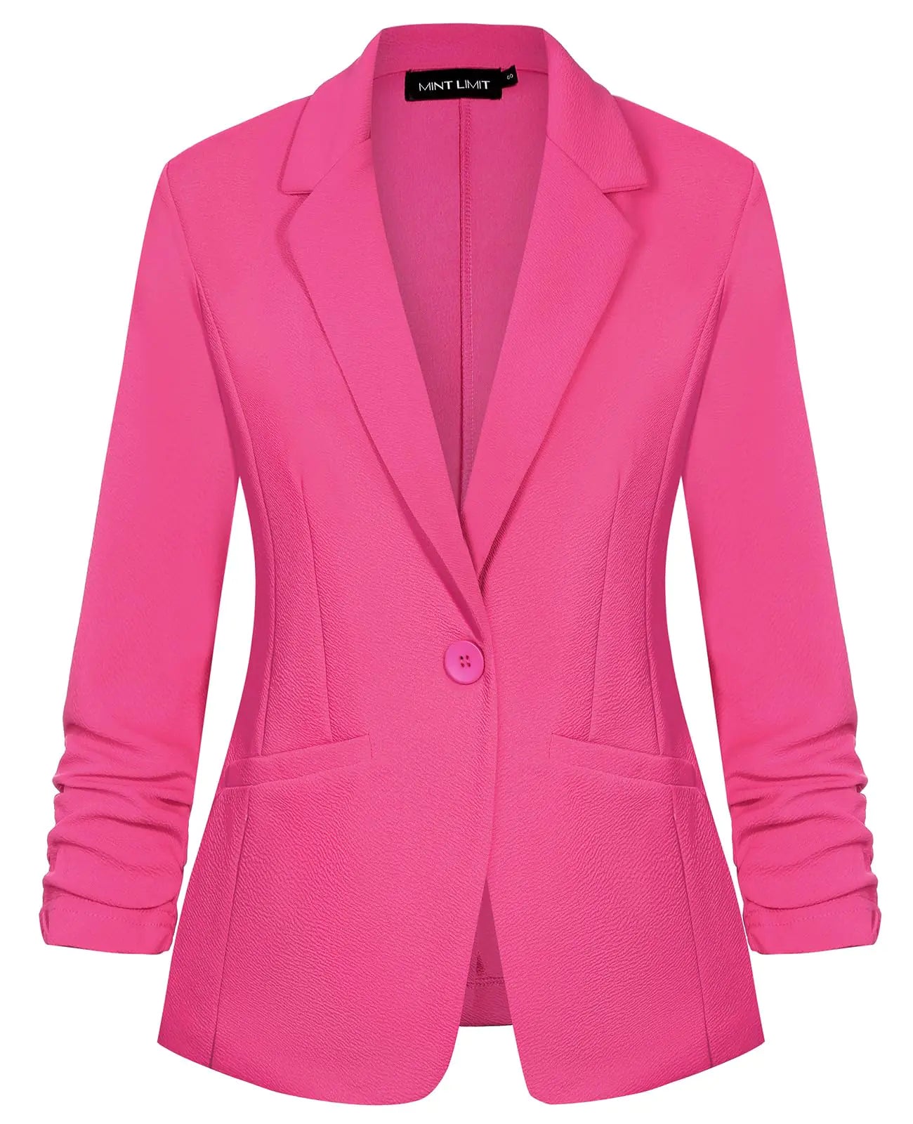Blazer Casual Rosa para Mujeres MINTLIMIT con Mangas Fruncidas