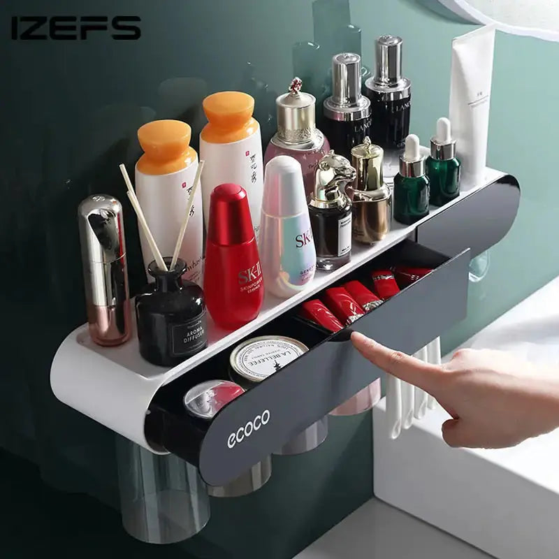 Magnetic Toothbrush Holder - Premium Bathroom Organizer