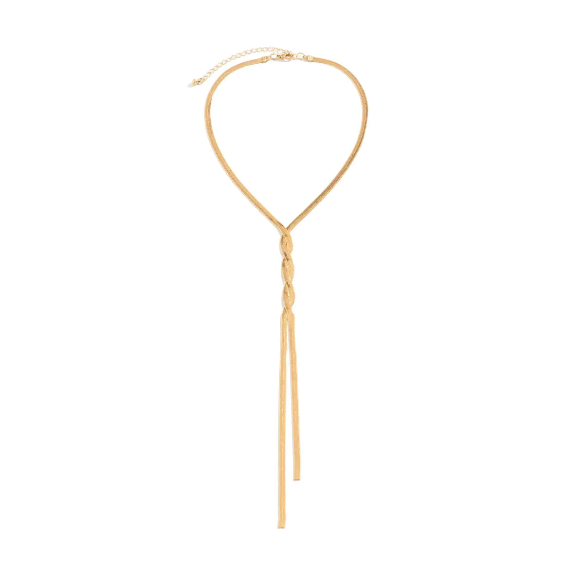 Collar Largo Ajustable de Cadena de Serpiente Plana Ingemark Kpop para Mujeres