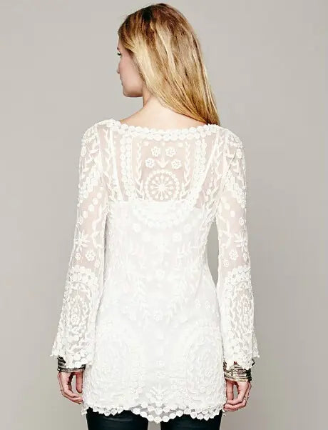 Robe de Plage à Manches Longues à Motif Floral pour Femmes