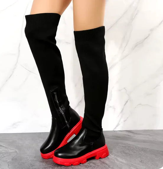 Botas de Plataforma Tejidas Acogedoras