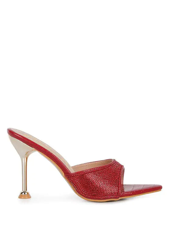 Elegant Ballroom Stiletto Heels with Rhinestone Accents