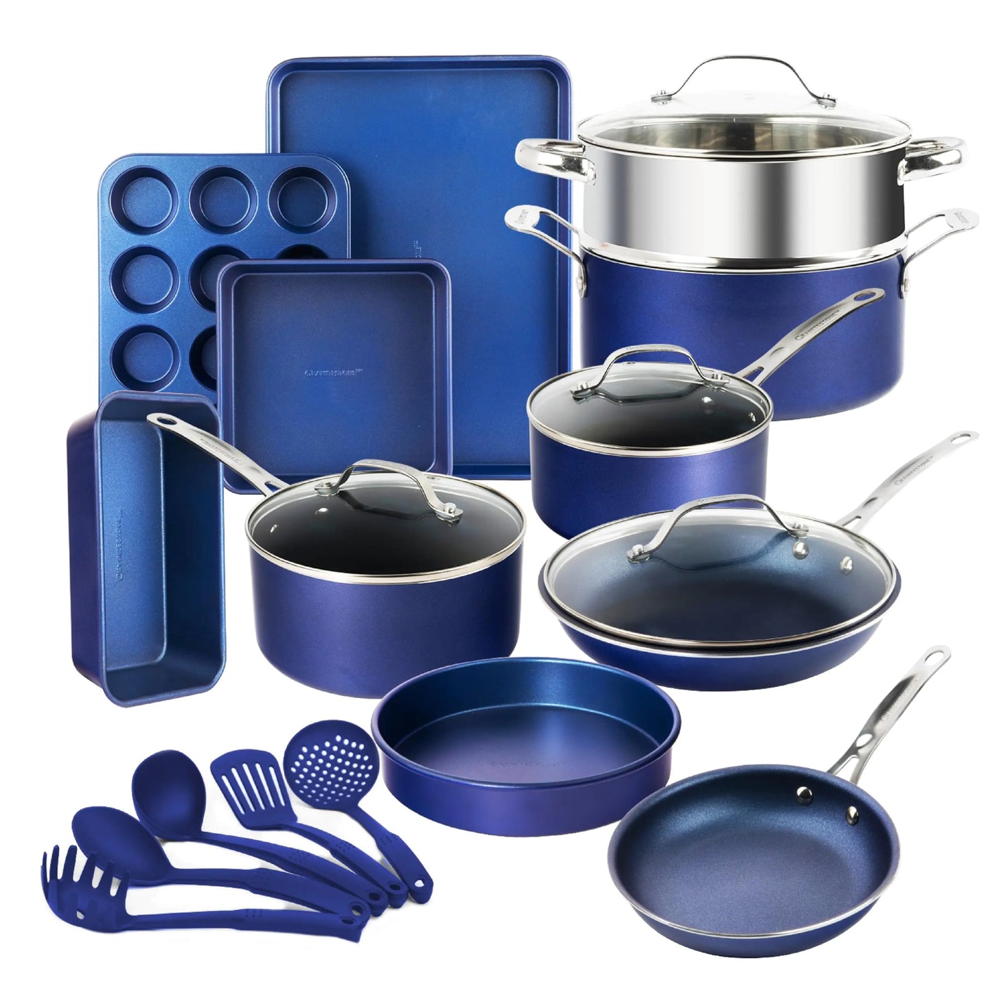 Juego de utensilios de cocina antiadherente Granitestone Blue de 20 piezas