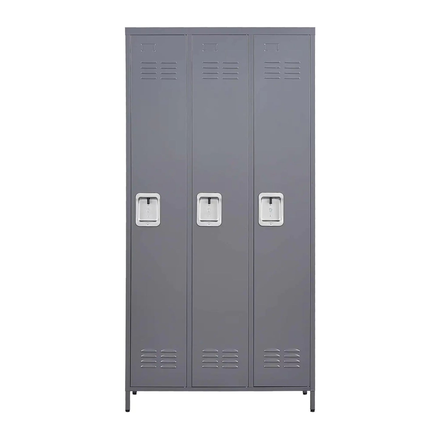 3 Casier Métalliques pour Employés - Solution de Rangement Grise de 72 Pouces de Hauteur