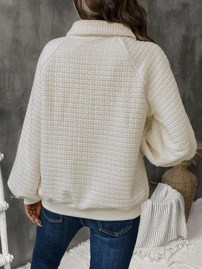Half Button Long Sleeve Sweatshirt - Korvel