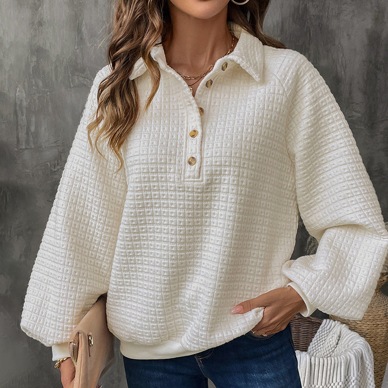 Half Button Long Sleeve Sweatshirt - Korvel