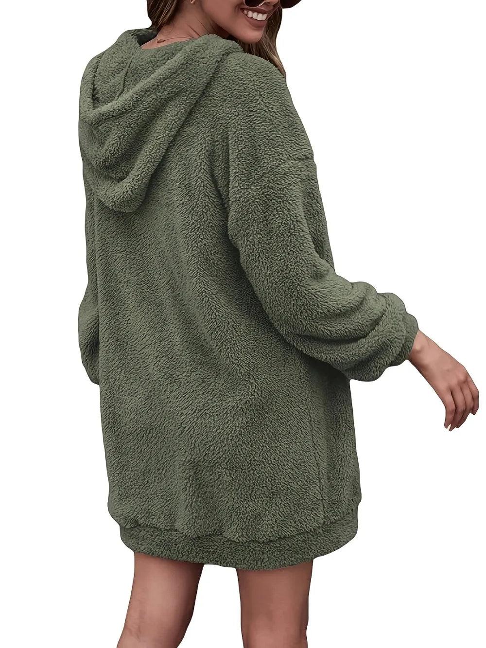 Half Zip Dropped Shoulder Oversized Hoodie - Korvel