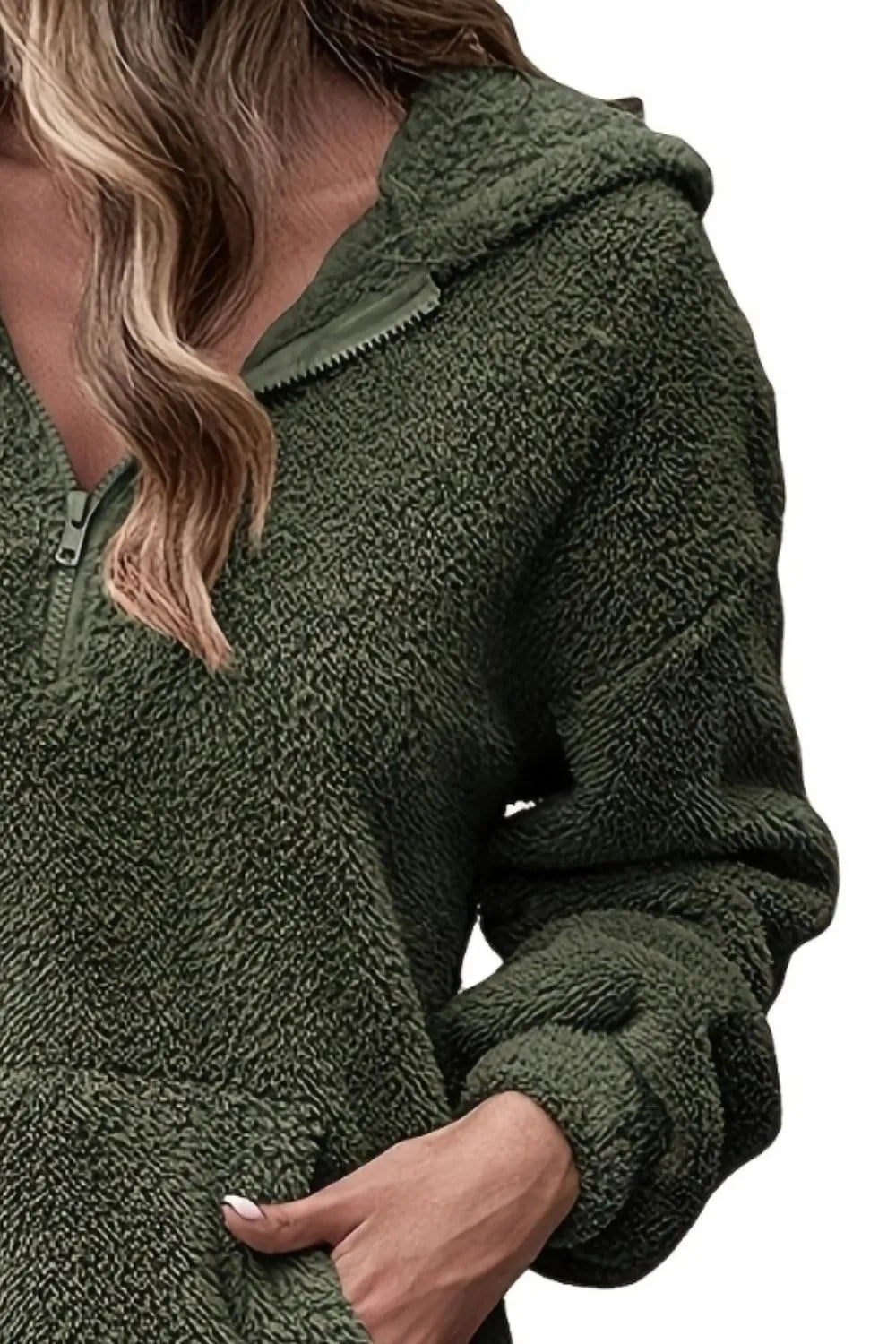Half Zip Dropped Shoulder Oversized Hoodie - Korvel