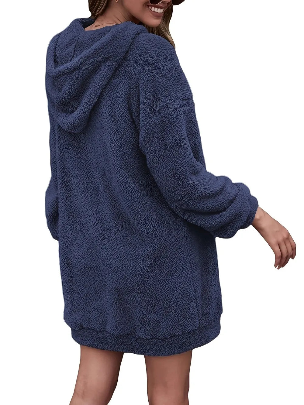 Half Zip Dropped Shoulder Oversized Hoodie - Korvel