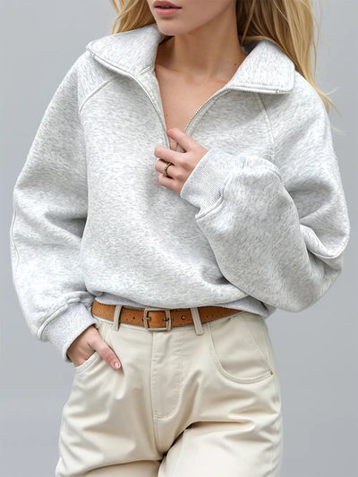 Sweatshirt à manches longues premium à demi-zip