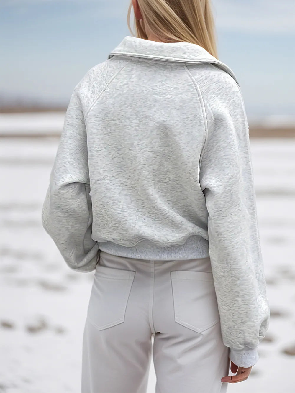 Sweatshirt à manches longues premium à demi-zip