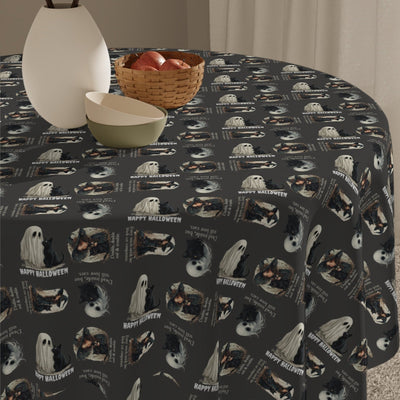Halloween Cat Pattern Tablecloth for Festive Dining