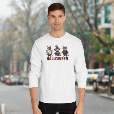 Camiseta de Manga Larga de Gatitos de Halloween