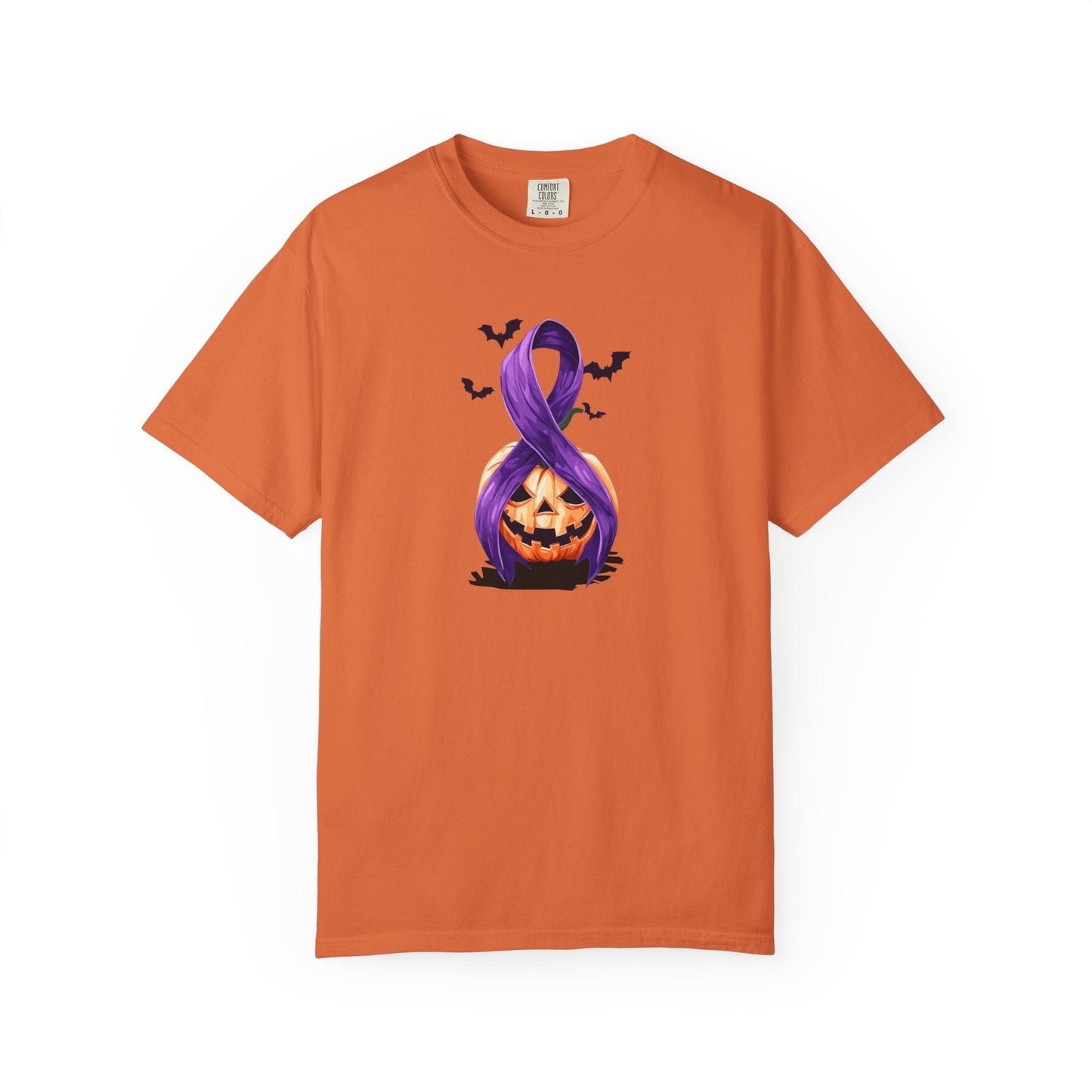 Halloween Unisex T-Shirt with Elegant Purple Ribbon Design