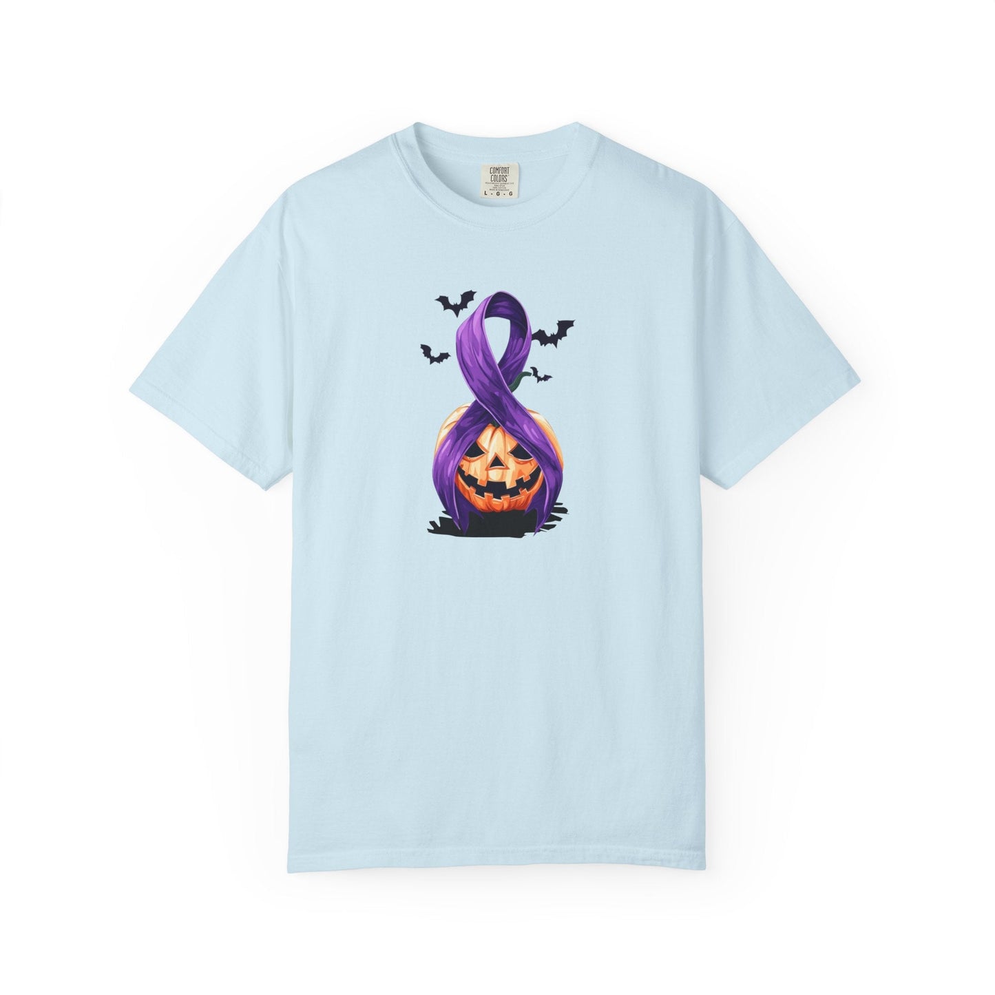 Halloween Unisex T-Shirt with Elegant Purple Ribbon Design