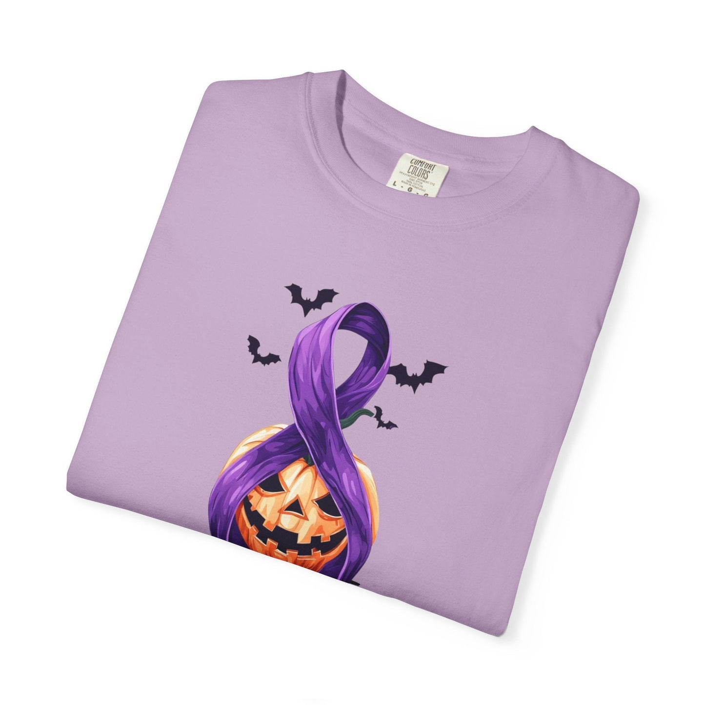 Halloween Unisex T-Shirt with Elegant Purple Ribbon Design