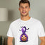 Halloween Unisex T-Shirt with Elegant Purple Ribbon Design