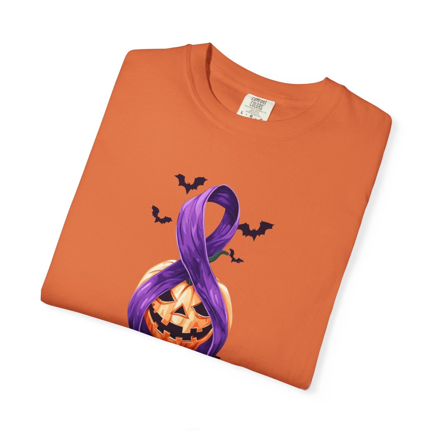 Halloween Unisex T-Shirt with Elegant Purple Ribbon Design