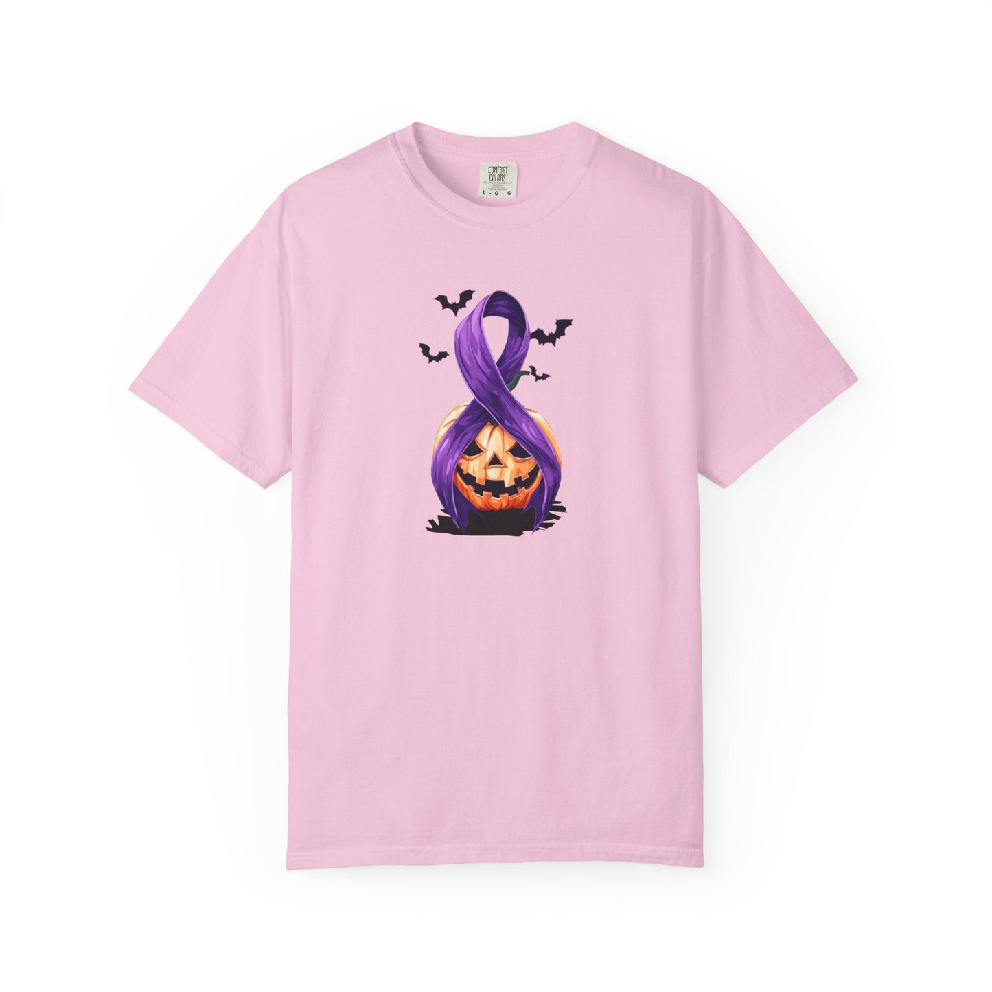 Halloween Unisex T-Shirt with Elegant Purple Ribbon Design
