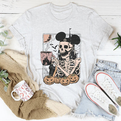 Camiseta de Halloween con Orejas de Ratón Esqueleto