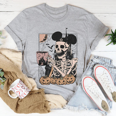 Camiseta de Halloween con Orejas de Ratón Esqueleto