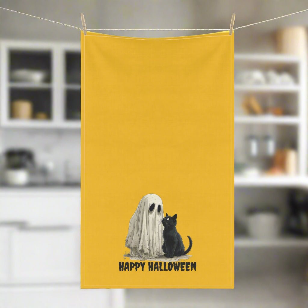 Torchons de cuisine Halloween Fantôme & Chat - Designs Effrayants pour Votre Cuisine