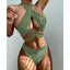 Ensemble de bikinis croisés à col halter - Maillots de bain pour femmes