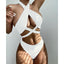 Ensemble de bikinis croisés à col halter - Maillots de bain pour femmes