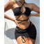 Ensemble de bikinis croisés à col halter - Maillots de bain pour femmes