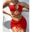 Ensemble de bikinis croisés à col halter - Maillots de bain pour femmes