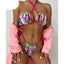 Ensemble de bikinis croisés à col halter - Maillots de bain pour femmes