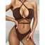 Ensemble de bikinis croisés à col halter - Maillots de bain pour femmes