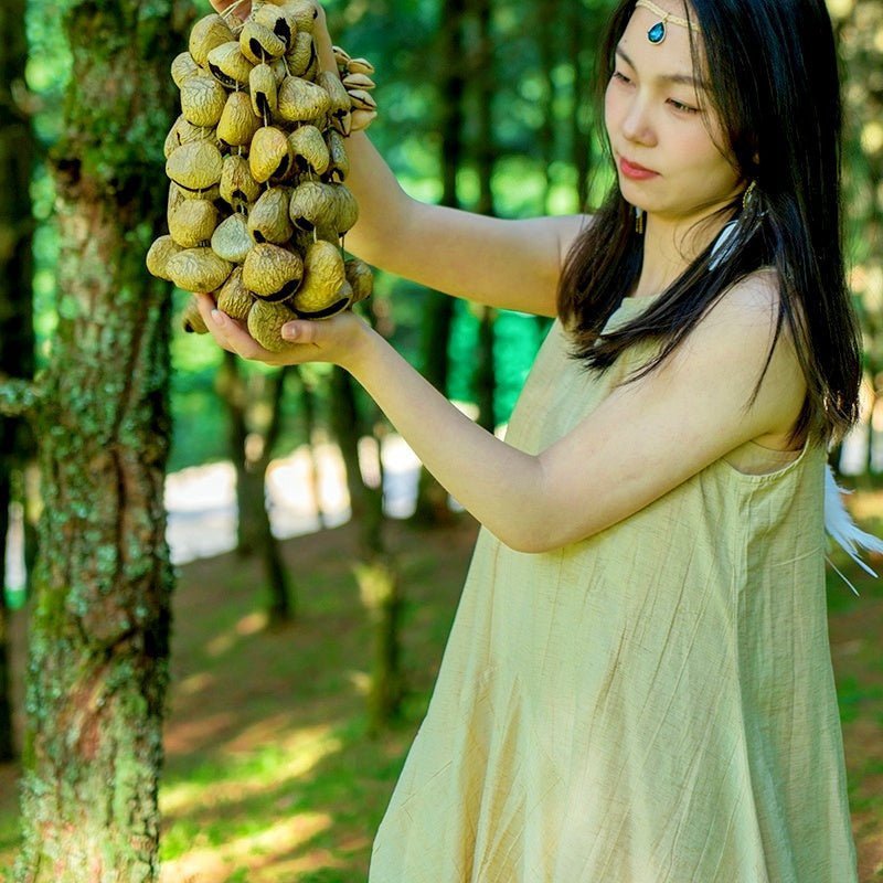 Handmade Panji White Fruit Seed Shell Hand Bell
