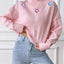 Hand hook flower collage high neck pullover sweater loose casual base sweater - Korvel