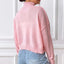 Hand hook flower collage high neck pullover sweater loose casual base sweater - Korvel