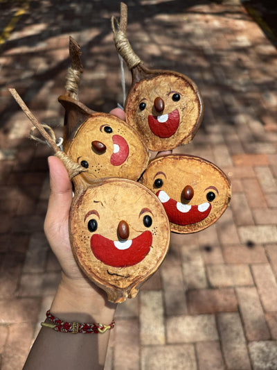 Hand-Painted Giant Entada Pod Ornament - Unique Wall Decor