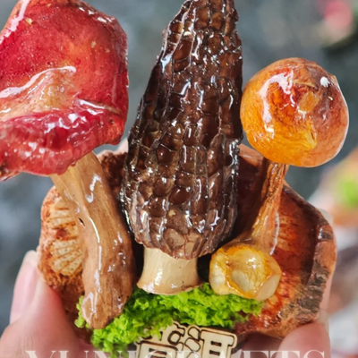 Handcrafted Real-Mushroom Fridge Magnets – Nature Preserved in Art