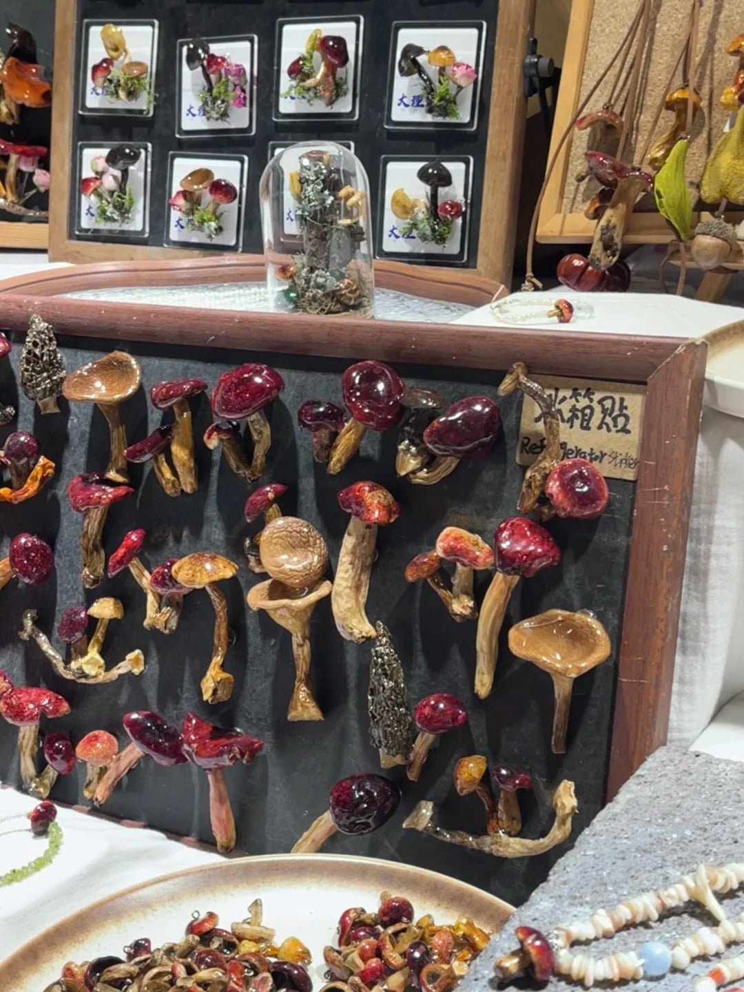 Handcrafted Real-Mushroom Fridge Magnets – Nature Preserved in Art